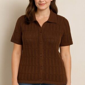 Worthington Vintage Chocolate Brown Woman’s Sweater - Size L